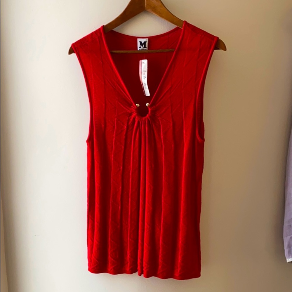 M mission knit sleeveless tank red size 46 large